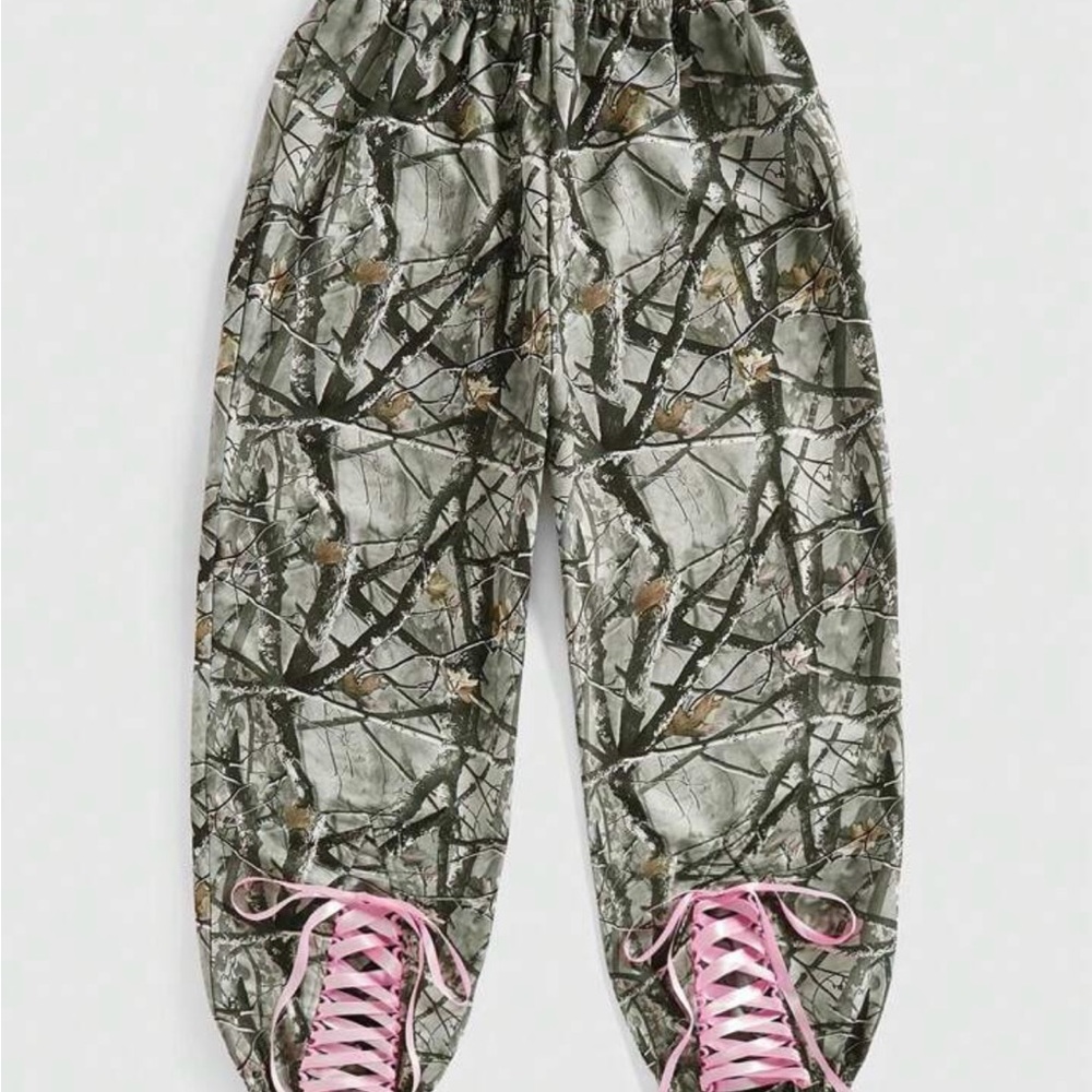 ROMWE Kawaii Y2K Abby Streetwear Loose Camouflage Bowknot